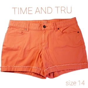 SHORTS Time and Tru Coral Denim Size 14